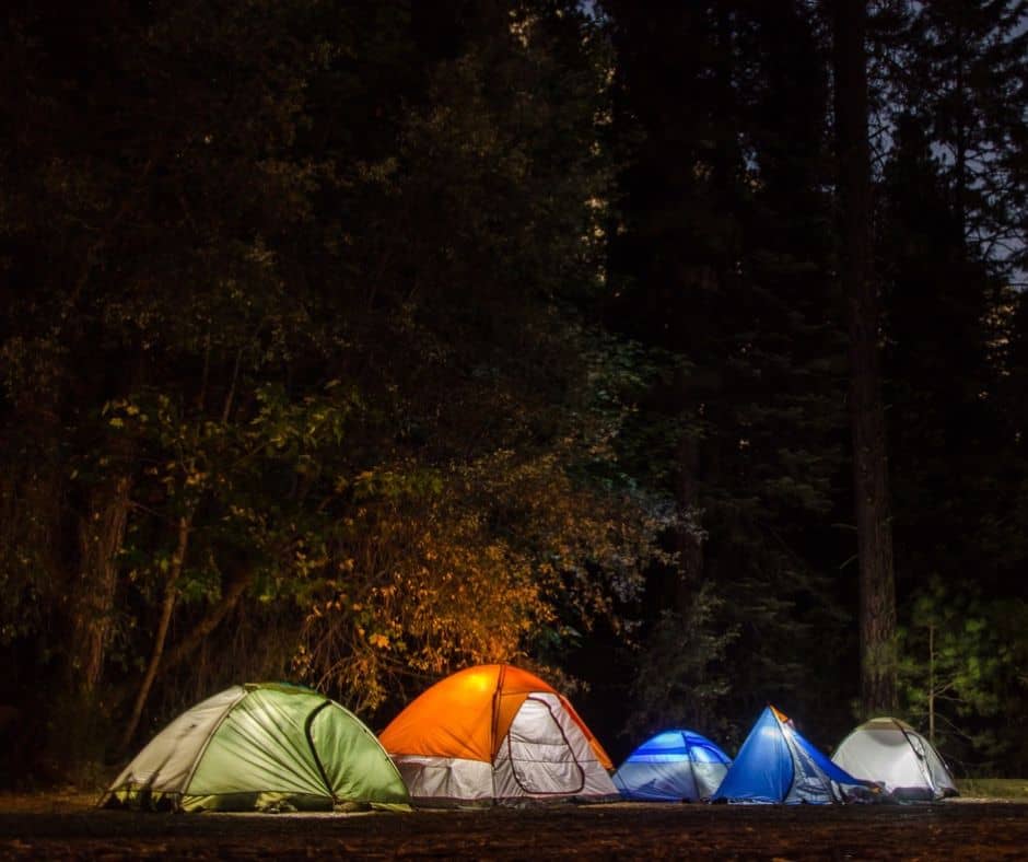 Campsite at night