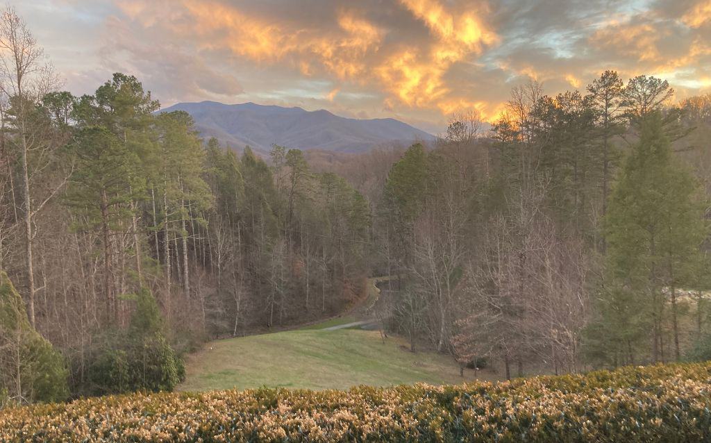 Sunset from the back porch at The Buckhorn Inn