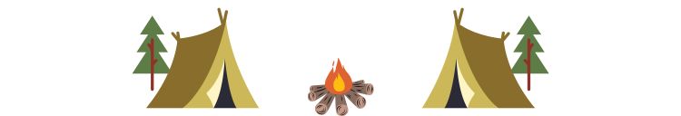 Graphic of tents around campfire