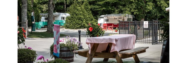 Retro camping trailers at Camp LeConte