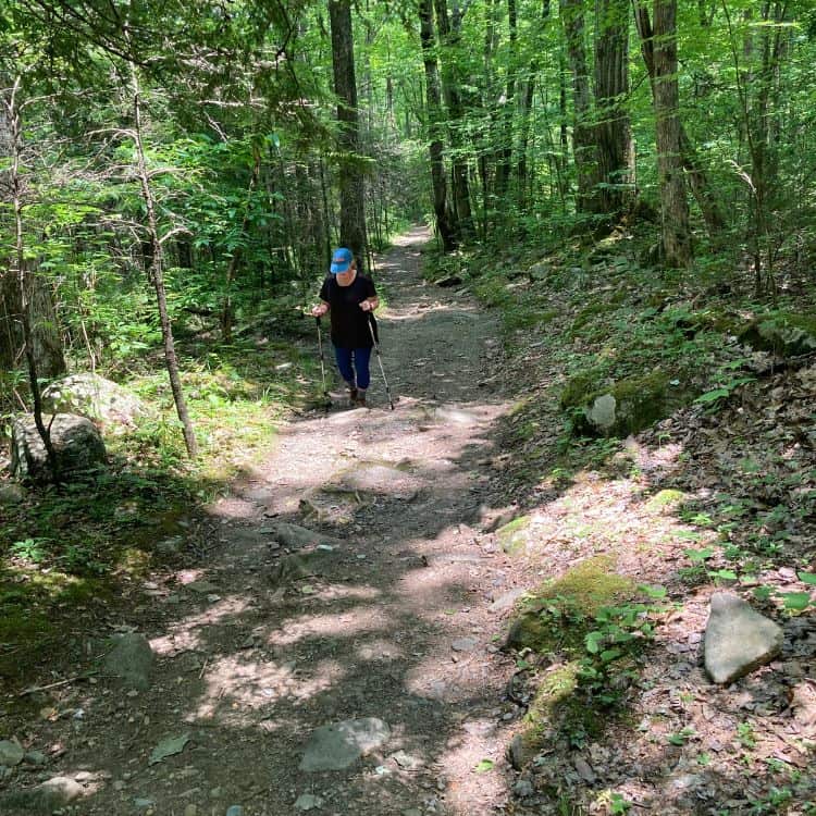 Mary Ellen hiking up Gabes Mountain trail