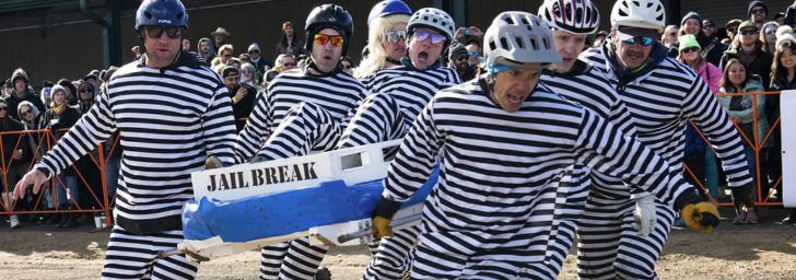 The "Coffin Race" at the Frozen Dead Guys Festival