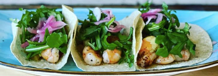 Shrimp tacos from Ed's Cantina in Estes Park, CO