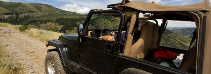 Jeep driving offroad