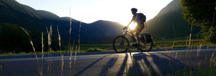 Rider on an electric bike