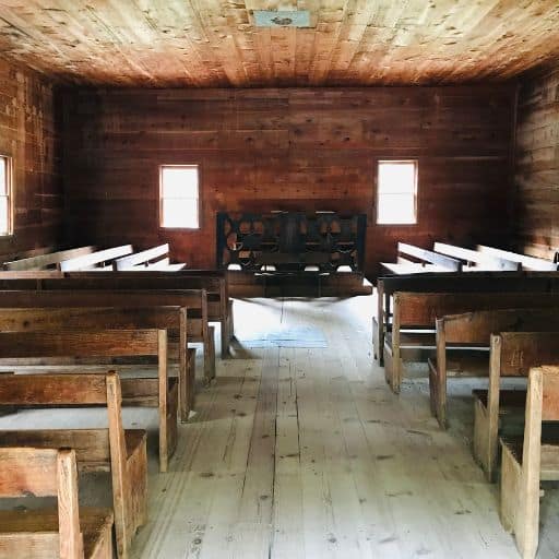 Inside Cades Cove Primitive Baptist Church