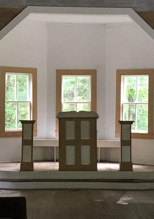 Pulpit inside Cades Cove Missionary Baptist Church