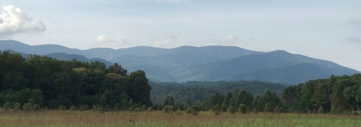 Mountain scenery surrounding Cades Cove